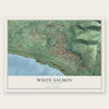 White Salmon, Washington map print, the full design