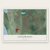 Lackawanna, New York map print, the full design
