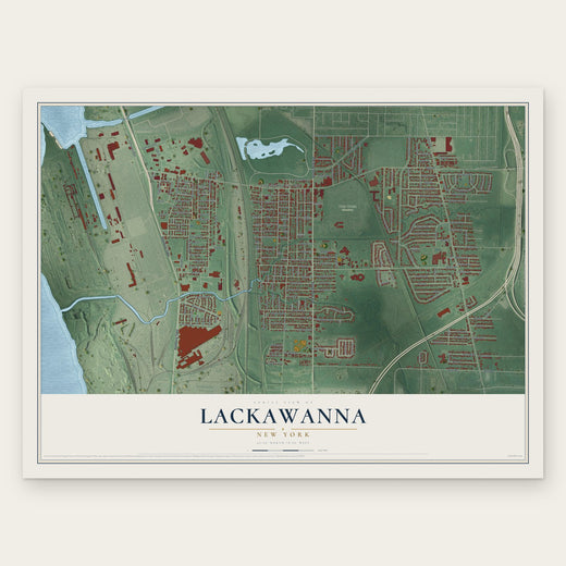 Lackawanna, New York map print, the full design