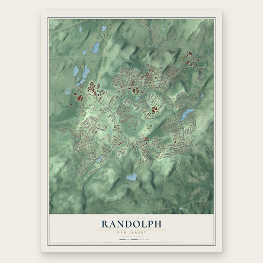 Randolph, New Jersey map print, the full design