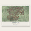 Bedford, Texas map print, the full design