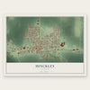 Hinckley, Illinois map print, the full design