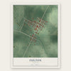 Fulton, Indiana map print, the full design