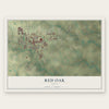 Red Oak, Texas map print, the full design