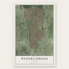 Western Springs, Illinois map print, the full design