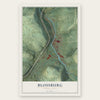 Blossburg, Pennsylvania map print, the full design