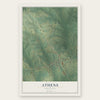 Athens, Louisiana map print, the full design