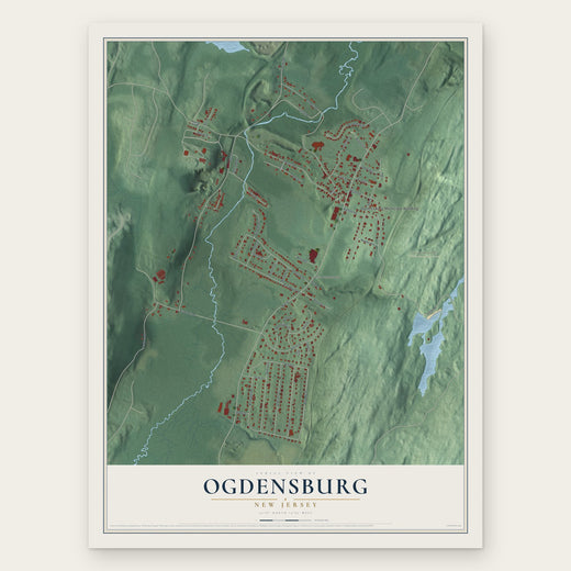 Ogdensburg, New Jersey map print, the full design