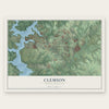 Clemson, South Carolina map print, the full design
