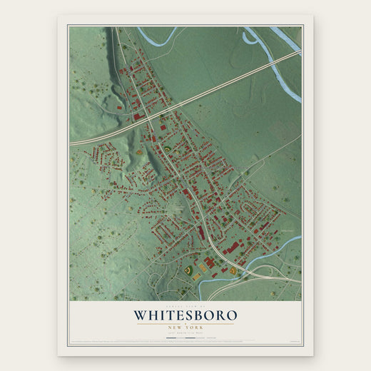 Whitesboro, New York map print, the full design