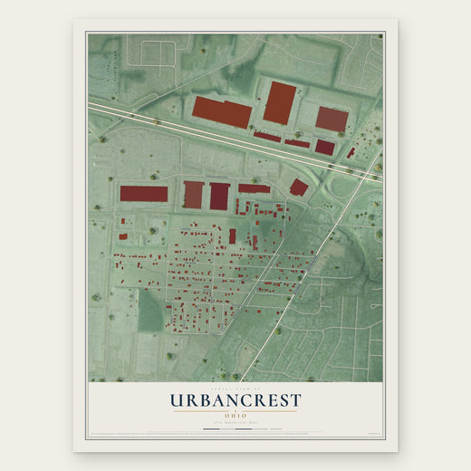 Urbancrest, Ohio map print, the full design