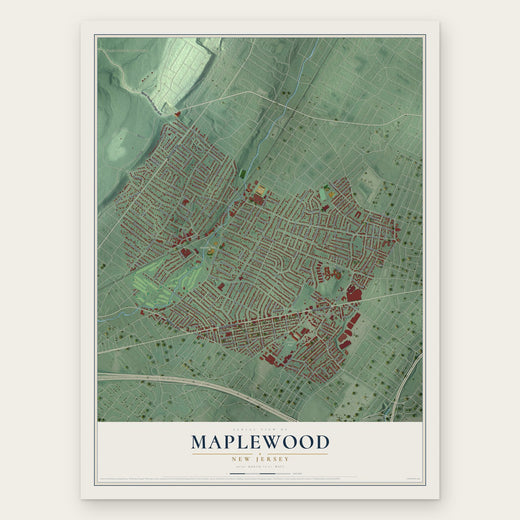 Maplewood, New Jersey map print, the full design