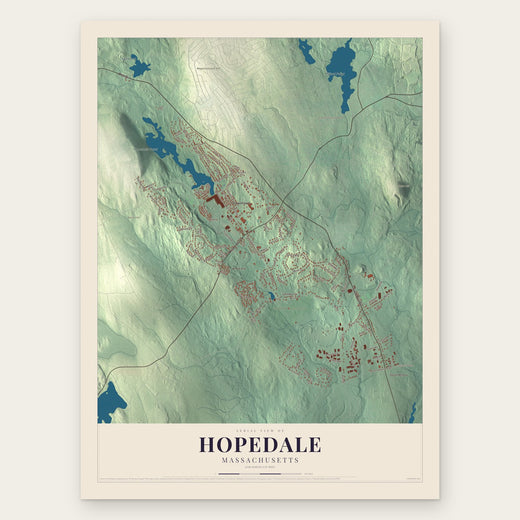 Hopedale, Massachusetts map print, the full design