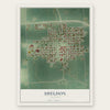 Sheldon, Illinois map print, the full design