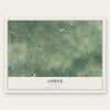 Amber, Michigan map print, the full design