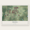 Melissa, Texas map print, the full design
