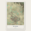 Slaton, Texas map print, the full design