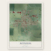 Reynolds, Indiana map print, the full design