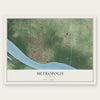 Metropolis, Illinois map print, the full design