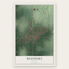 Westport, Indiana map print, the full design