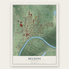 Belzoni, Mississippi map print, the full design