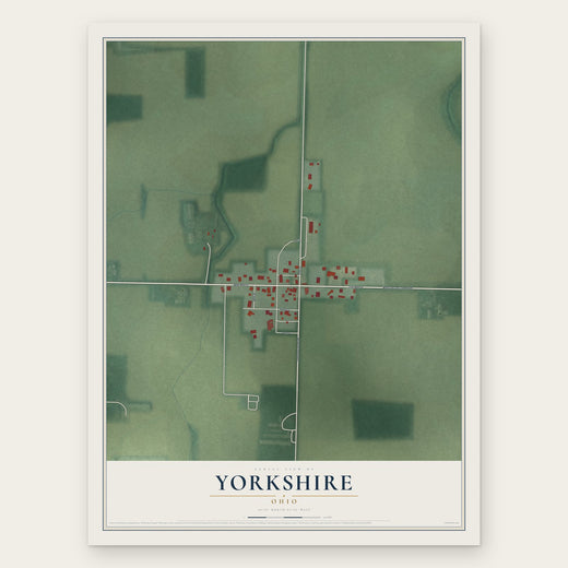 Yorkshire, Ohio map print, the full design