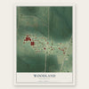 Woodland, Mississippi map print, the full design