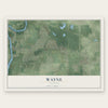 Wayne, Illinois map print, the full design