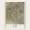 Elida, New Mexico map print, the full design