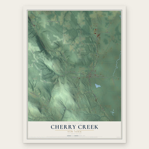 Cherry Creek, New York map print, the full design