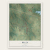 Bells, Texas map print, the full design
