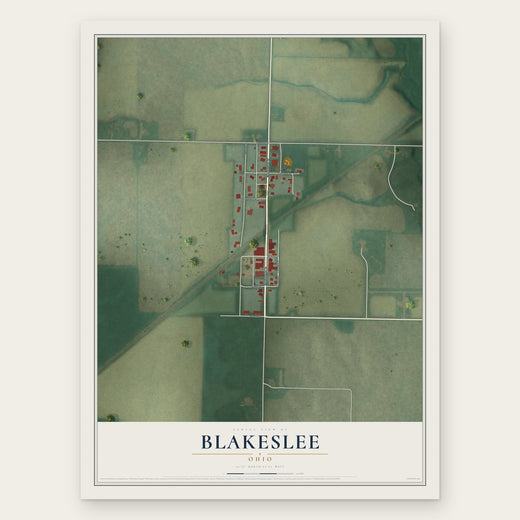 Blakeslee, Ohio map print, the full design