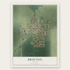 Brocton, Illinois map print, the full design