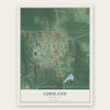 Gibsland, Louisiana map print, the full design