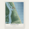 Marineland, Florida map print, the full design
