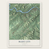 Bluff City, Tennessee map print, the full design