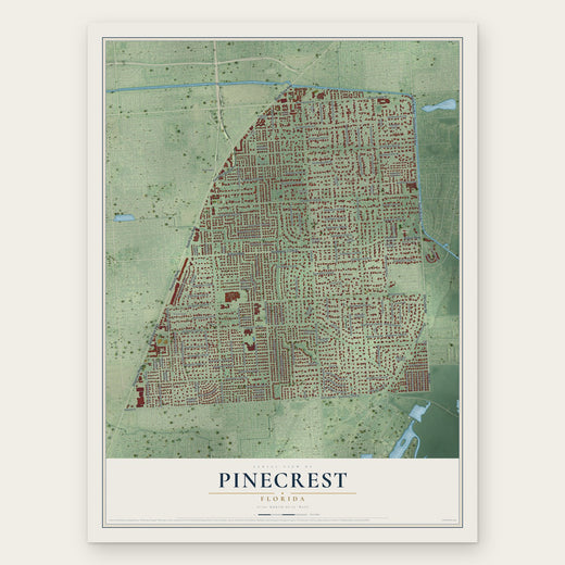 Pinecrest, Florida map print, the full design