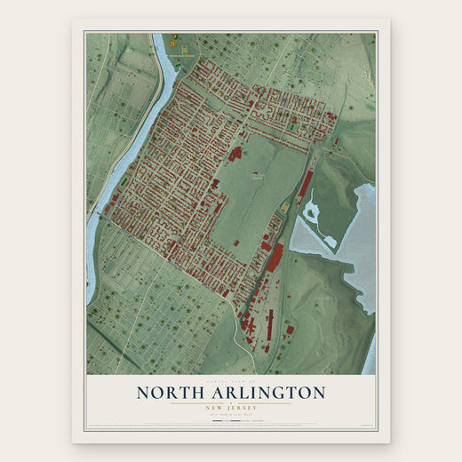 North Arlington, New Jersey map print, the full design