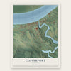 Cloverport, Kentucky map print, the full design