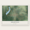 Shelbyville, Missouri map print, the full design