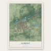 Lemont, Illinois map print, the full design