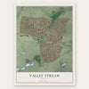 Valley Stream, New York map print, the full design