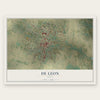 De Leon, Texas map print, the full design