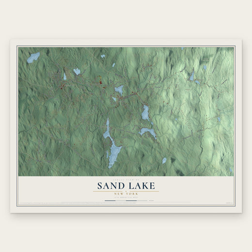 Sand Lake, New York map print, the full design
