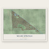 Miami Springs, Florida map print, the full design