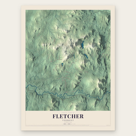 Fletcher, Vermont map print, the full design