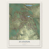 Evanston, Wyoming map print, the full design