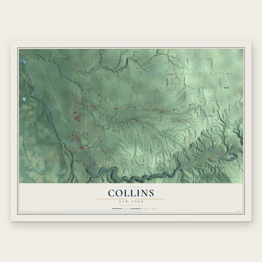 Collins, New York map print, the full design