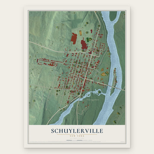Schuylerville, New York map print, the full design