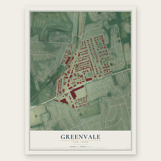Greenvale, New York map print, the full design